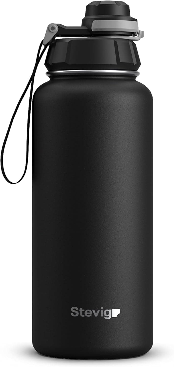 1 Hand Leak-Proof Sızdırmaz Çelik Termos 1000 Ml Black ST-210