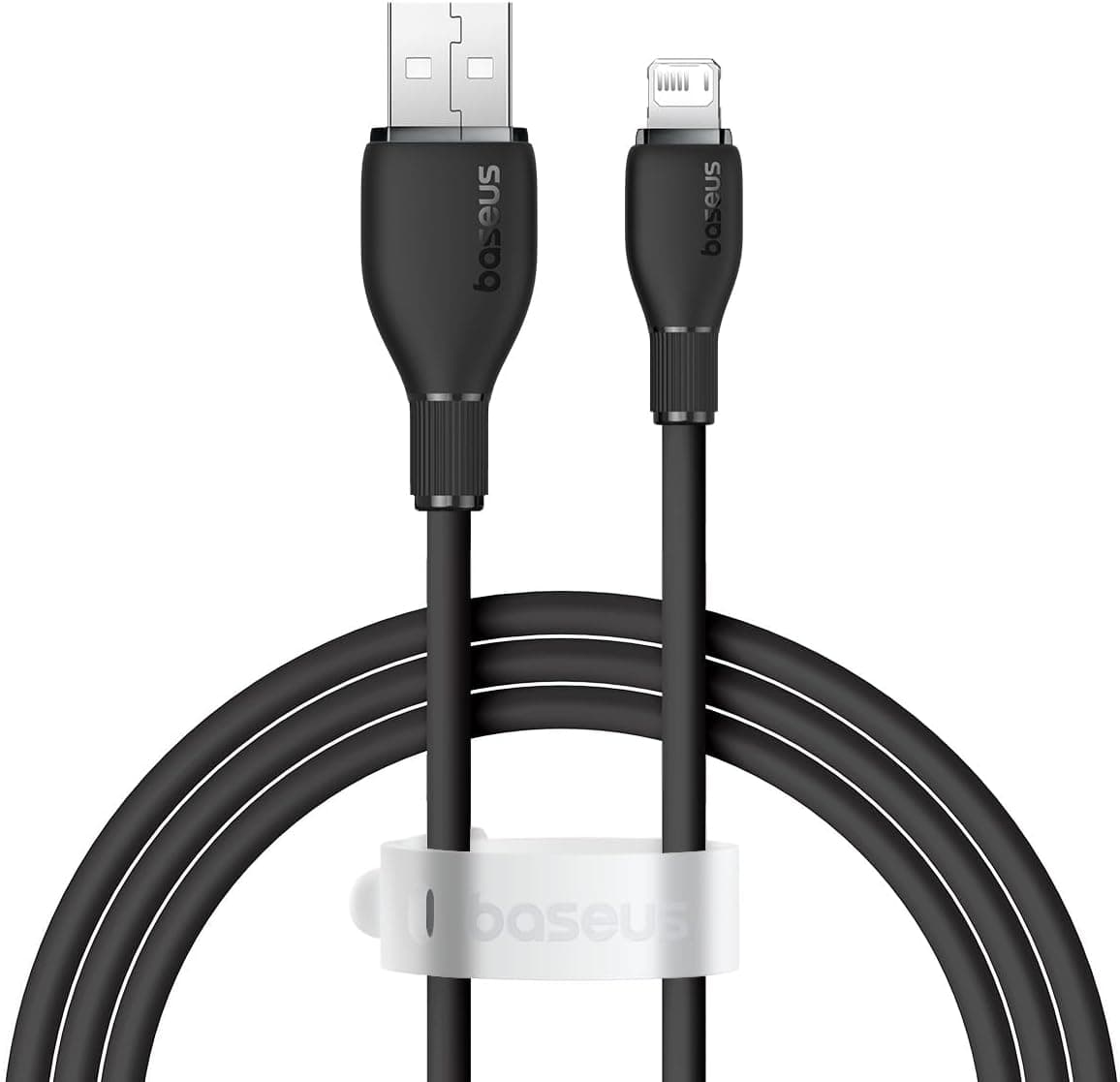 Baseus Pudding Hızlı Şarj Özellikli Lightning Kablo 2.4A, 1.2 Metre, Siyah