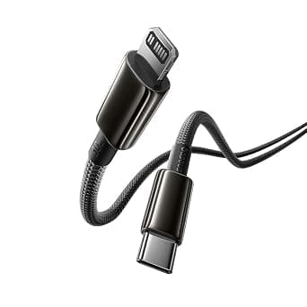 Baseus Tungsten Gold Air 30W Type-C to Lightning (iP) Hızlı Şarj ve Veri Aktarım Kablosu, PD Destekli Örgülü Kopmaz Yapı, iPhone ve iPad Uyumlu, 1.2 Metre, Cluster Siyah