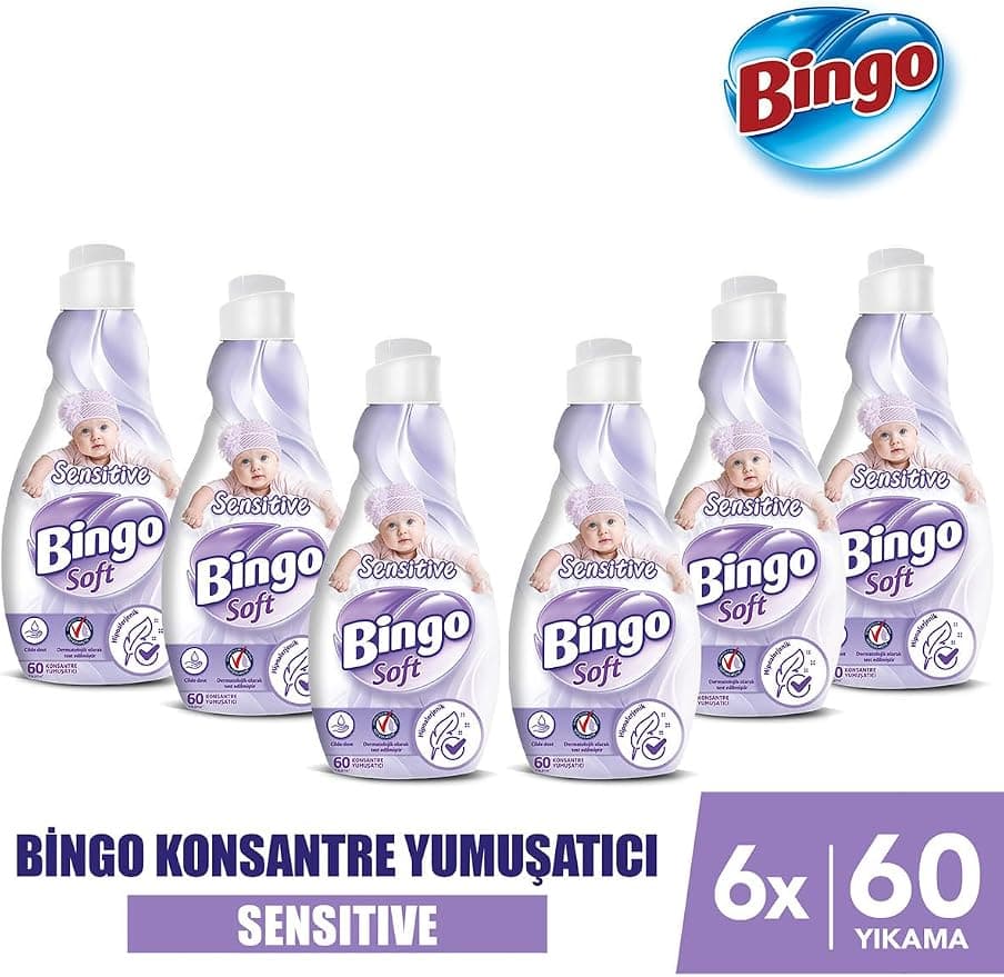 Bingo Soft Konsantre Çamaşır Yumuşatıcısı Sensitive 1440 Ml X 6 Adet