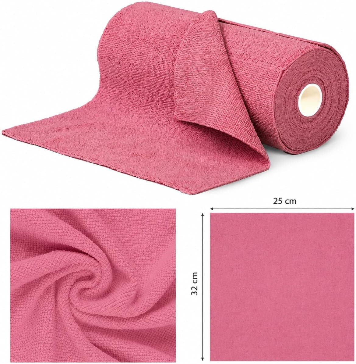 Deconox 20'li Rulo%100 Mikrofiber Temizlik Bezi - 25x32 cm Büyük Ebat, Kopar Kullan Çok Amaçlı Yıkanabilir Pratik Temizlik Havlusu (Mavi, Beyaz, Bej ve Pembe Renk Seçenekleriyle)