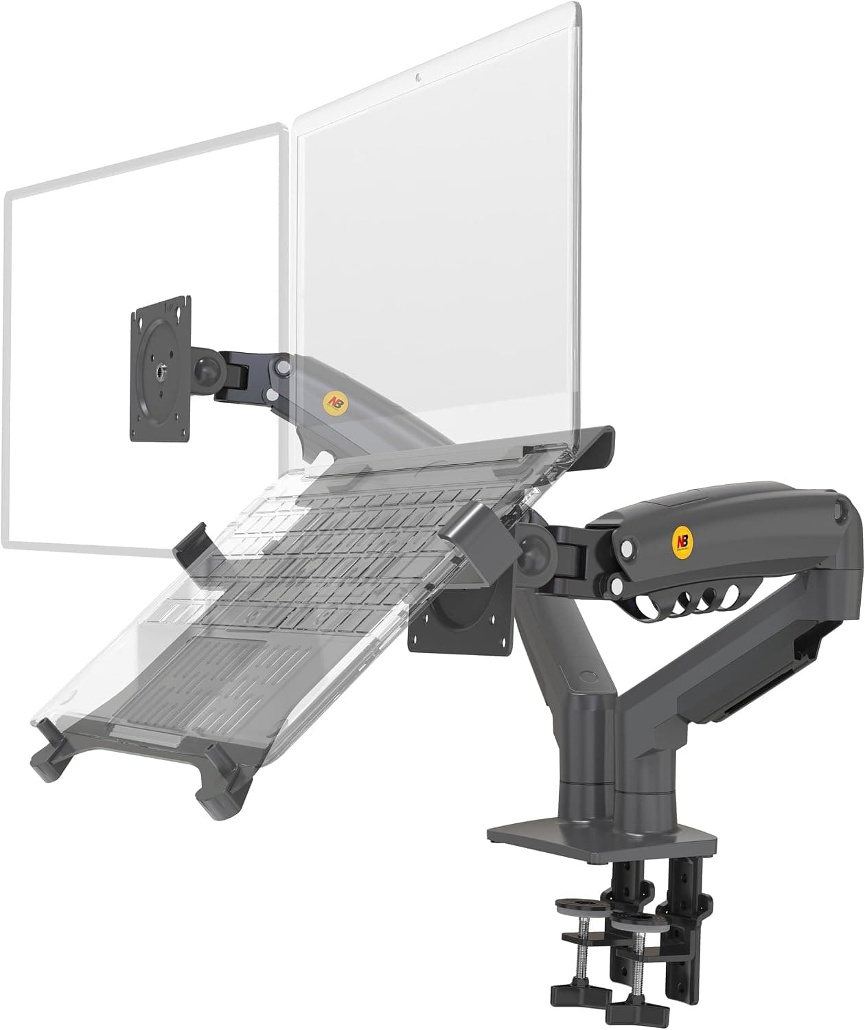 Ergoflex NB F160-FP Ergonomic Çift Kol Profosyonel 17"-32" Monitör Tutucu ve 13"-17" Laptop Standı