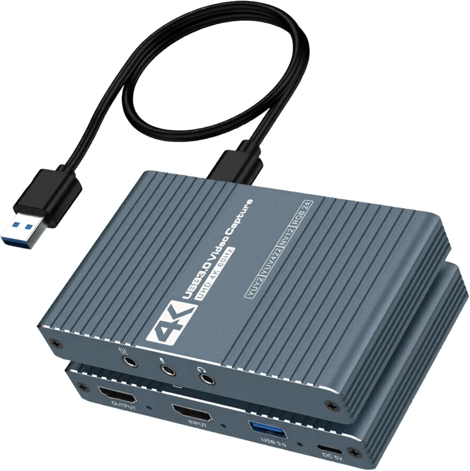 HDMI to USB 3.0 Video Capture Kartı Ses ve Görüntü Yakalama | 4K 60FPS Görüntü Aktarma,Mikser Kulaklık Mikrofon Girişli, PS3 PS4 PS5 Xbox, Windows OS ve OS X ile Uyumlu Yayın Kayıt Cihazı, ZR1284, Gri