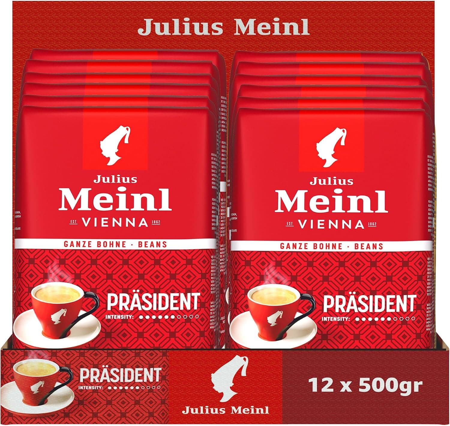 Julius Meinl President Çekirdek Kahve, 500 g x 12 Adet