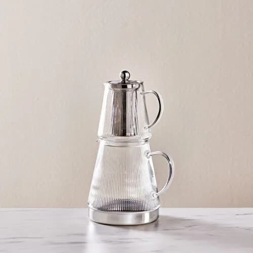 Karaca Keops Borosilikat Cam Mini Çaydanlık Takımı 0,45L & 1,5L