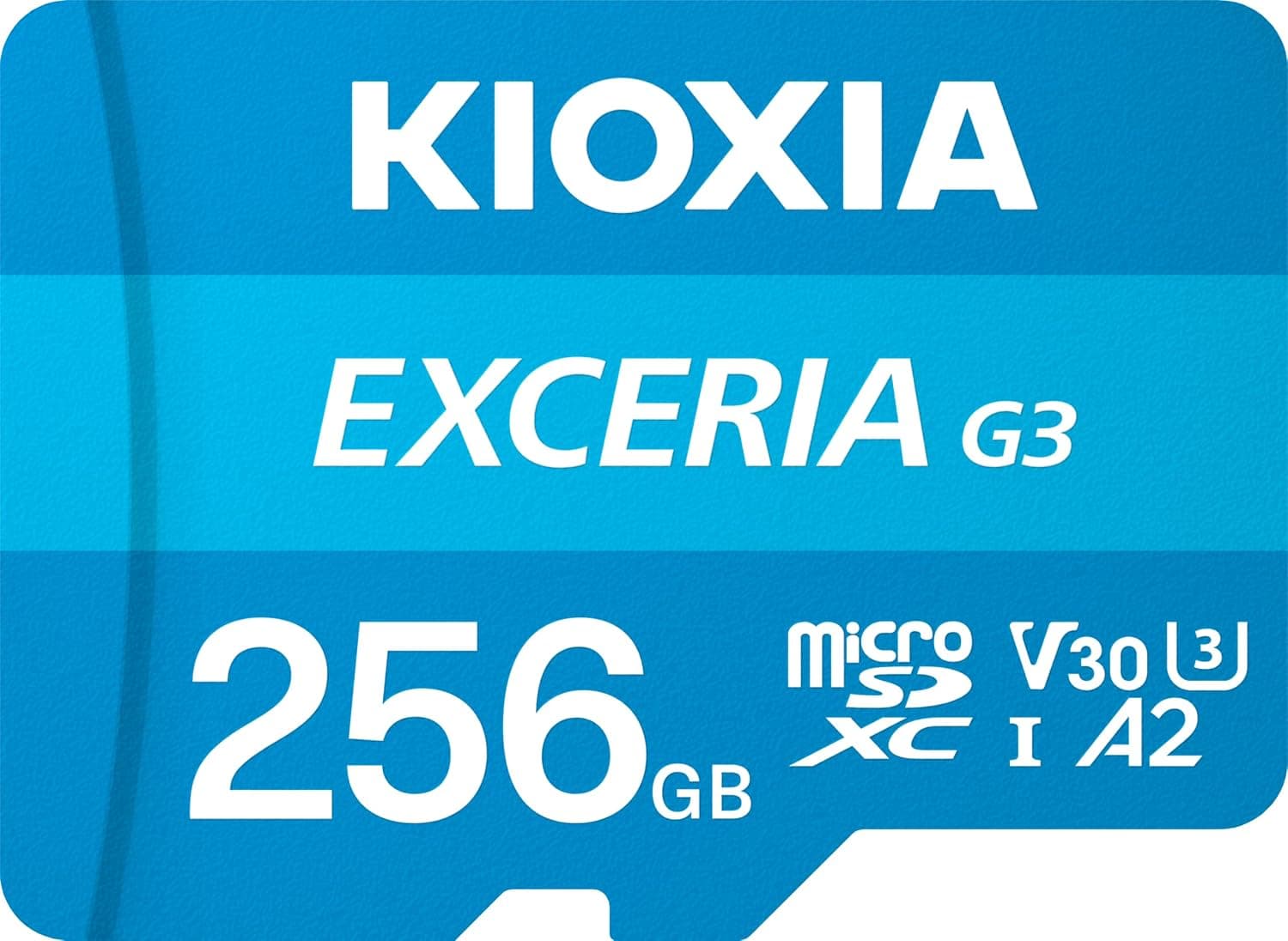 KIOXIA EXCERIA G3 256GB microSDXC Hafıza Kartı – UHS-I U3 V30 C10 A2, 160/50MB/s'ye Kadar, 4K