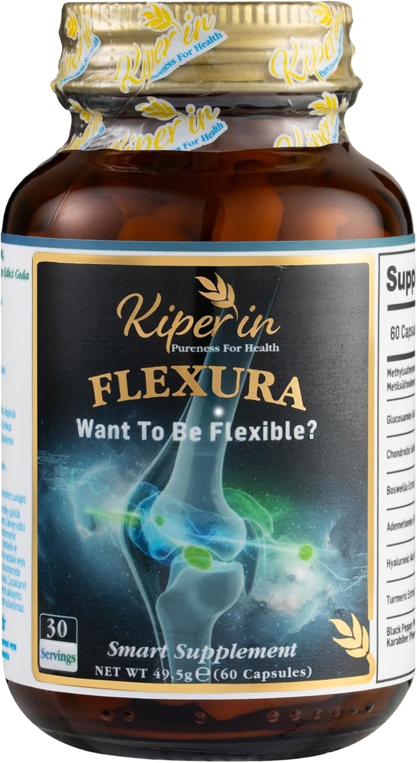 Kiperin Flexura Glukozamin, Kondroitin, MSM, Akgünlük ve SAM-e Kompleks - Eklem ve Hareket Desteği - Katkısız - 60 Kapsül