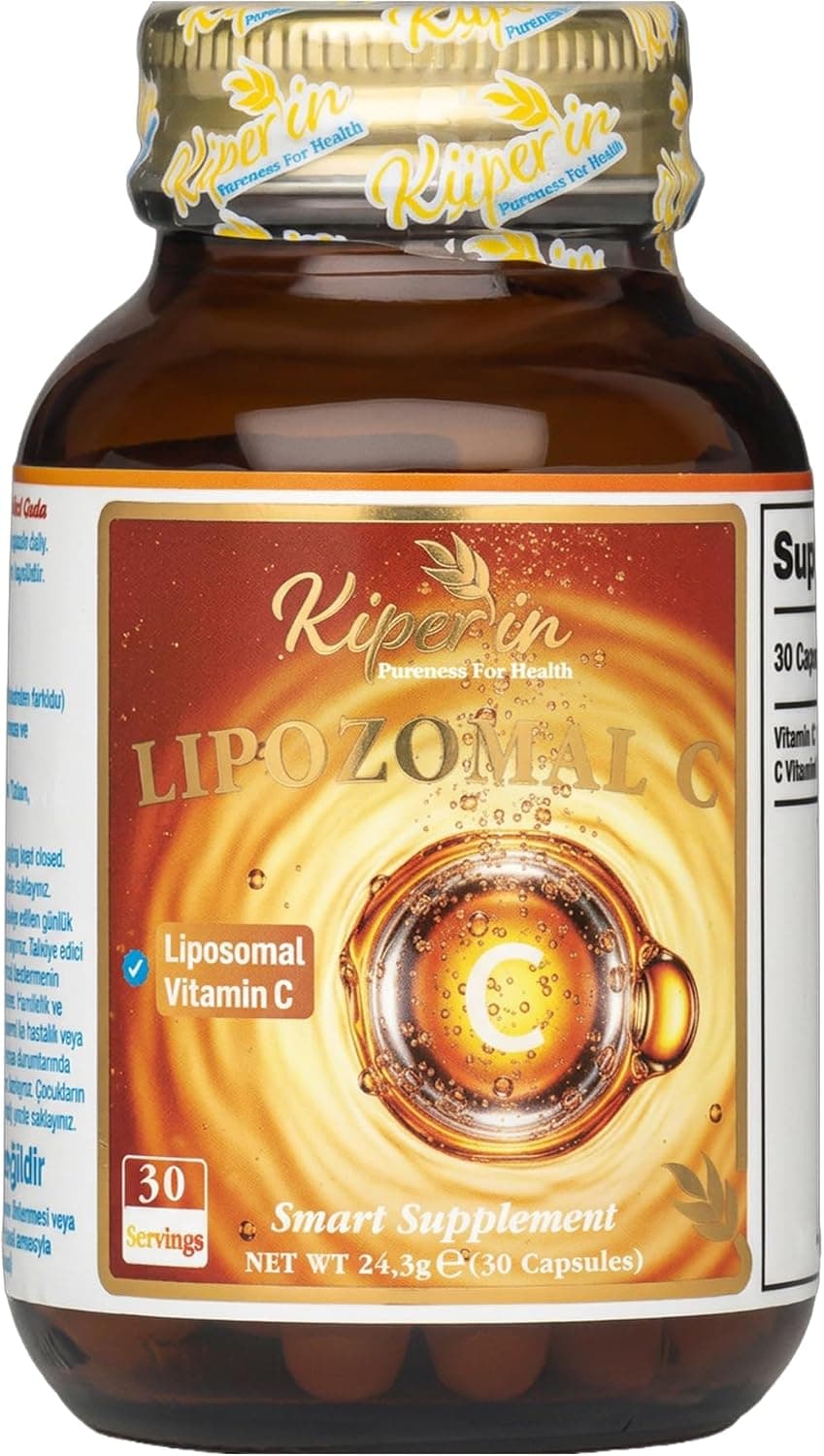 Kiperin Lipozomal C Vitamini 500 mg 30 Kapsül | Yüksek Emilimli Vitamin C Kapsülü | Günde 1 Kapsül 30 Günlük Takviye Edici Gıda