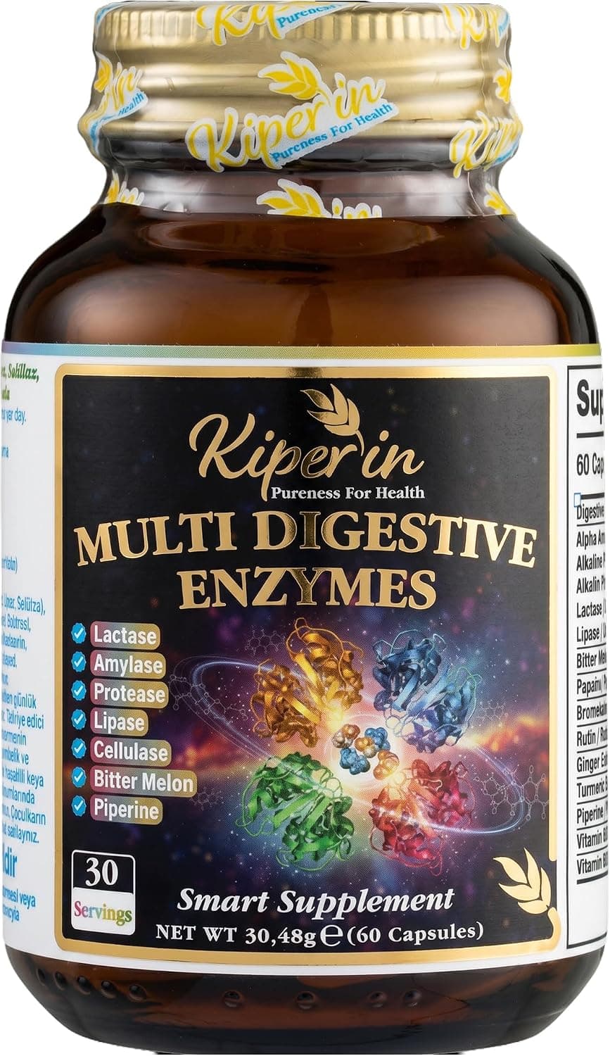 Kiperin Multi Digestive Enzymes Sindirim Enzimleri 14 Bileşen 60 Kapsül