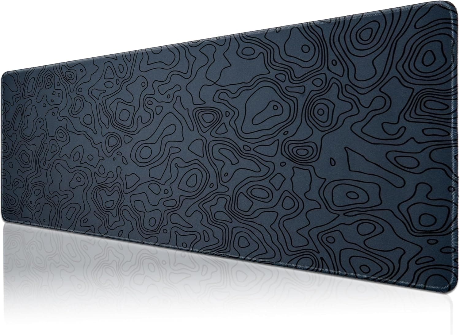 Klasse Pro - 10 Farklı Model Dikişli Kenar 90x40 cm Oyuncu Gaming Mouse Pad (Dark Grey Map Lines, 90x40 cm)