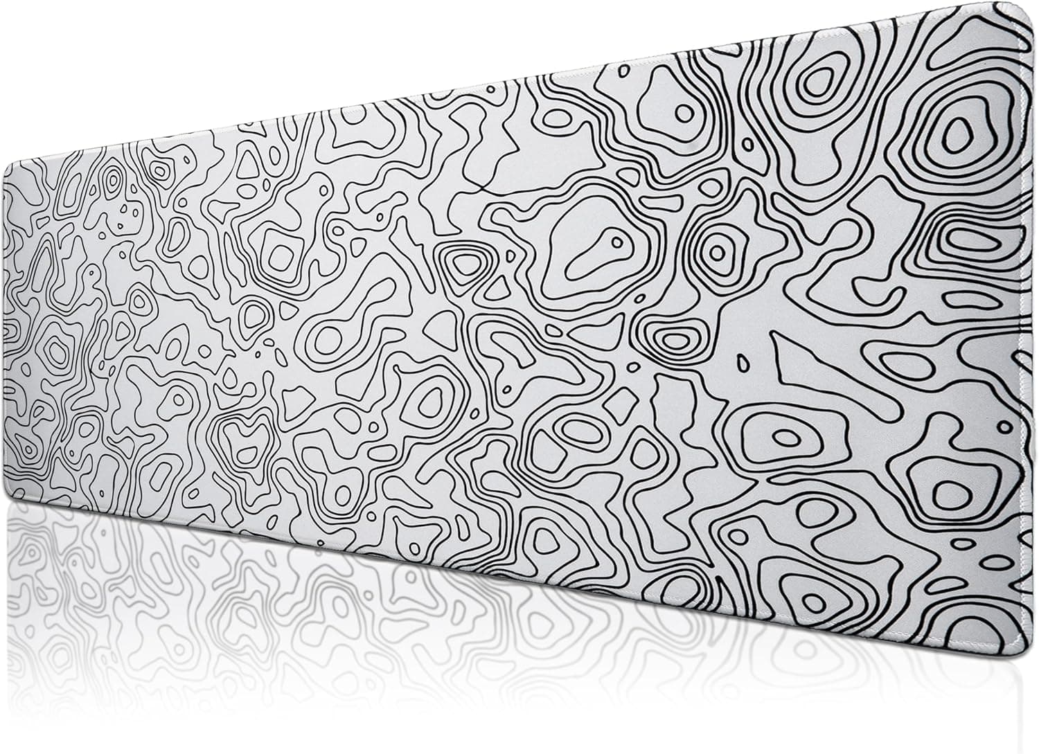 Klasse Pro - 6 Farklı Model Dikişli Kenar 70x30 cm Oyuncu Gaming Mouse Pad (White Map Lines)