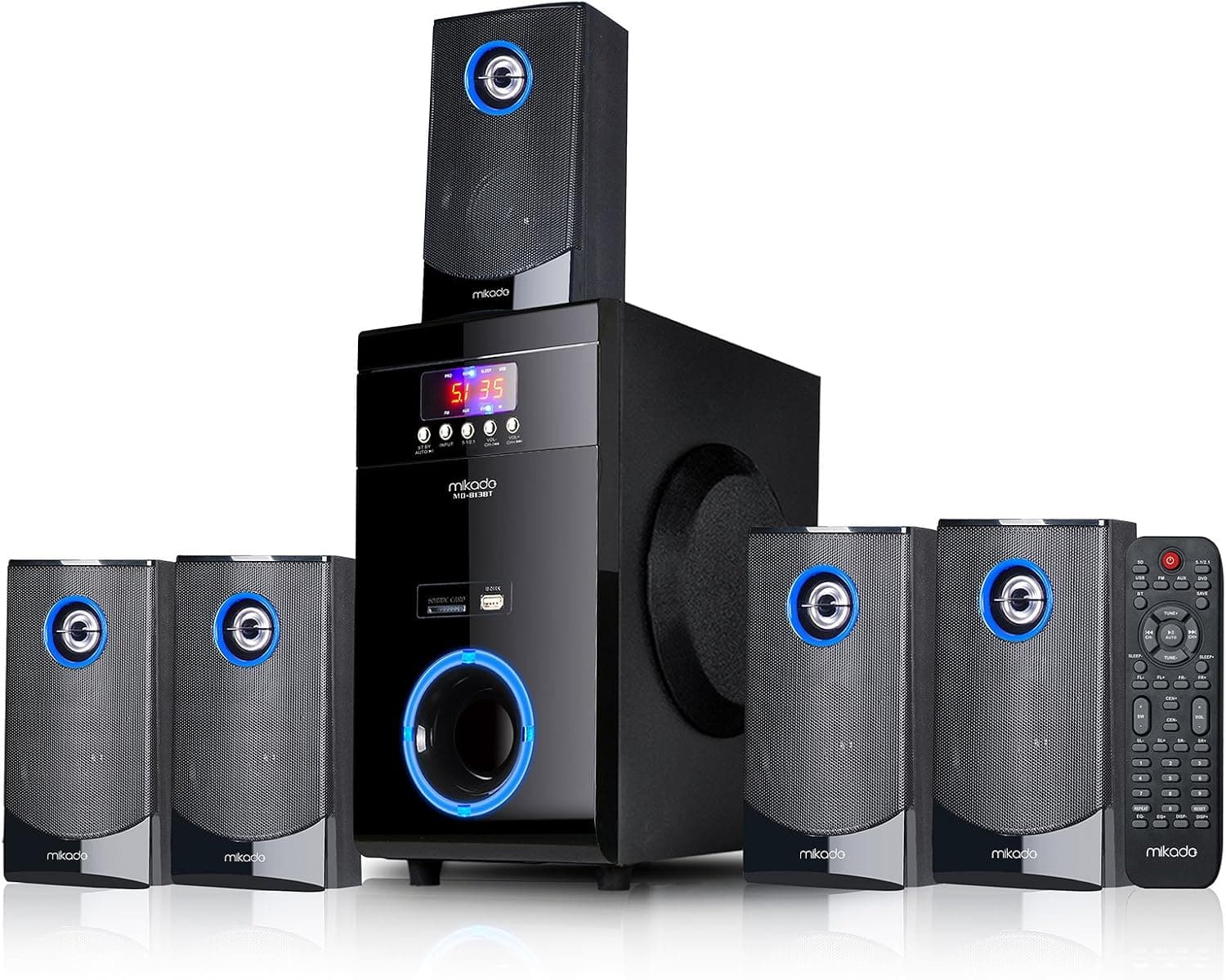 Mikado MD-813BT 5+1 Usb+SD+FM Destekli Multimedia Bluetooth Speaker