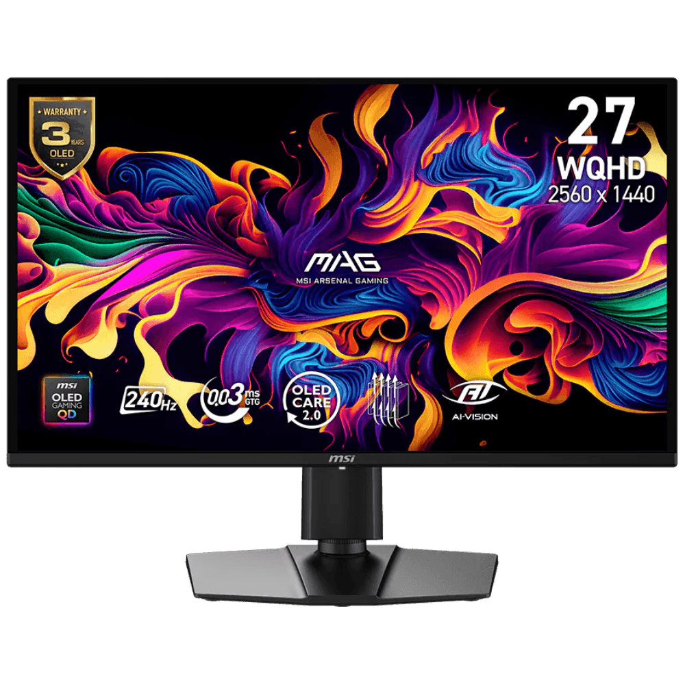 MSI MAG 274QP QD-OLED X24 27" 240Hz 0.03ms HDMI DP FreeSync Premium G-Sync HDR Ready Pivot WQHD QD-OLED Gaming Monitör