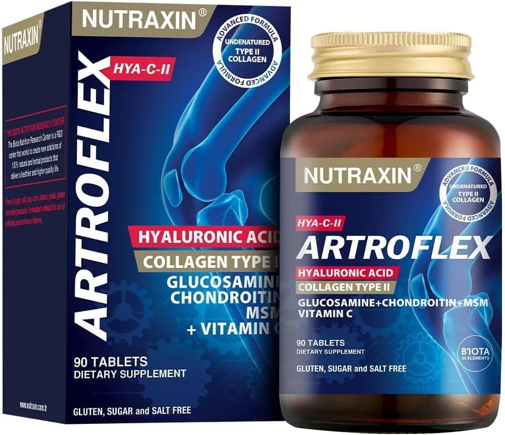 Nutraxin Artroflex HYA-C-II Hyaluronik Asit Glukozamin Kondrotin içeren Takviye Edici Gıda (1 x 90 Tablet)
