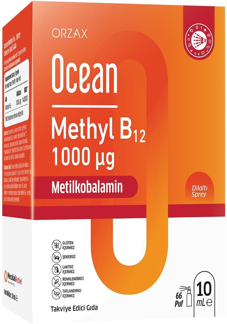 Ocean Methyl B12 1000 mcg Metilkobalamin içeren Dilaltı Sprey (1 x 10 mL)