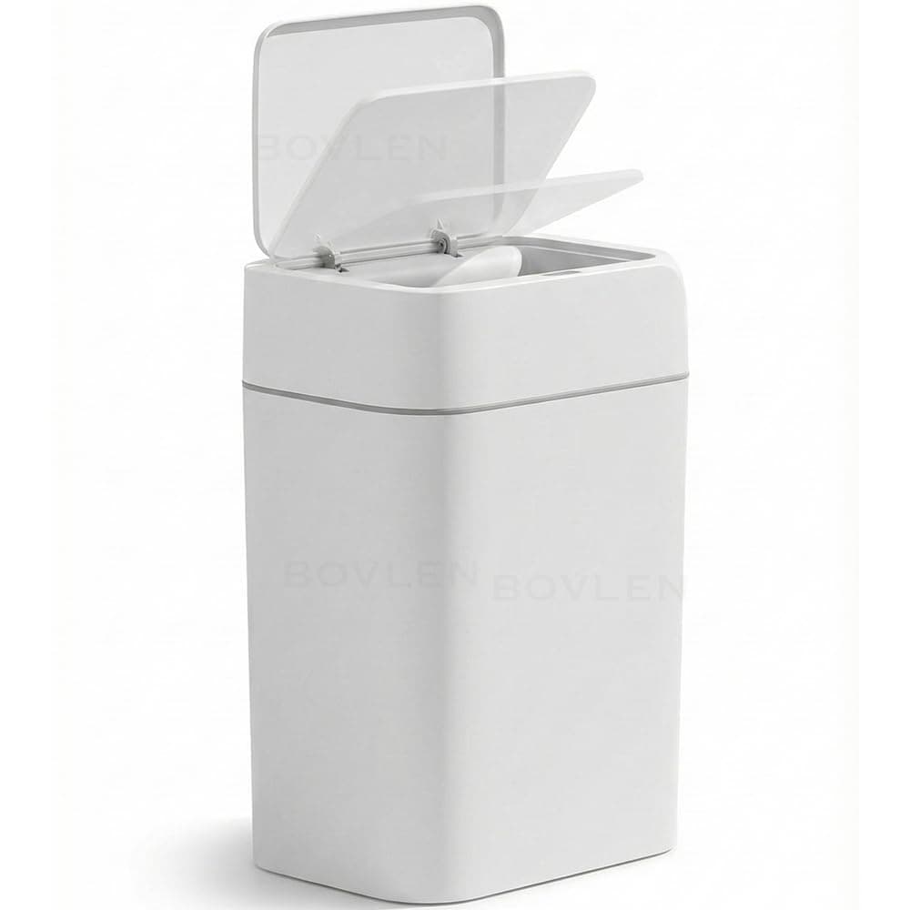 Otomatik Hareket Sensörlü Çöp Kovası, Banyo Çöp Kovası, Çocuk Odası Çöp Sepeti, Çöp Kutusu, (2 adet 1.5 V AA pil, piller pakete dahil değildir) - (18 Litre) 26.5x20.2x31.8 cm
