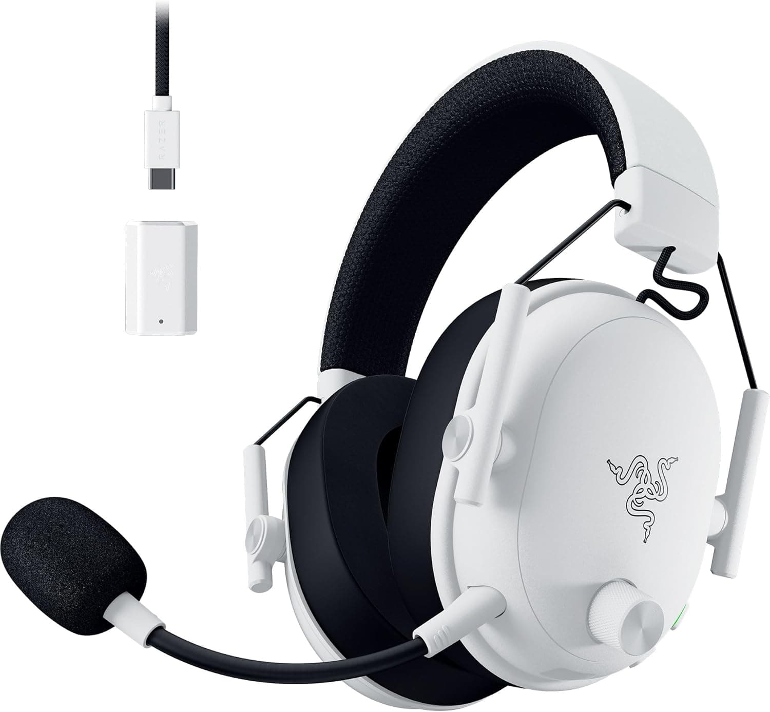 Razer BlackShark V3 - Kablosuz E-Spor Kulaklık - TriForce 50mm Sürücü - Çıkarılabilir Geniş Bant Mikrofon - THX Spatial Audio - Kablosuz 2,4 GHz & Bluetooth - FPS Profilleri - PC/Mac | Beyaz