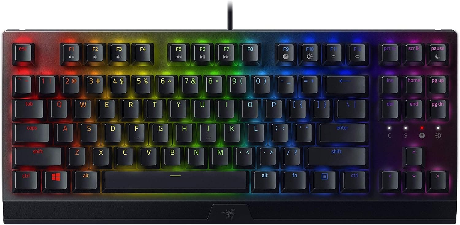 Razer BlackWidow V3 Tenkeyless (Yeşil Anahtar) - Kompakt Mekanik Oyun Klavyesi (Tıklanabilir Mekanik Anahtarlar, Kompakt Form Faktörü, Tamamen Programlanabilir Tuşlar) Türkçe klavye | Siyah