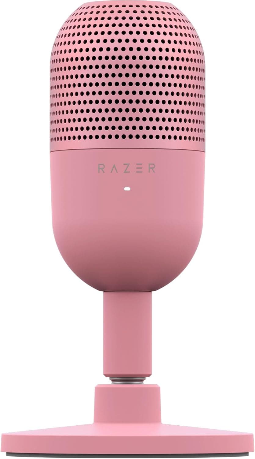 Razer Seiren V3 Mini – Ultra kompakt USB mikrofon (14 mm süper kardioid kondansatörlü mikrofon, LED göstergeli, entegre amortisör, tak ve çalıştır tasarımı) Quartz