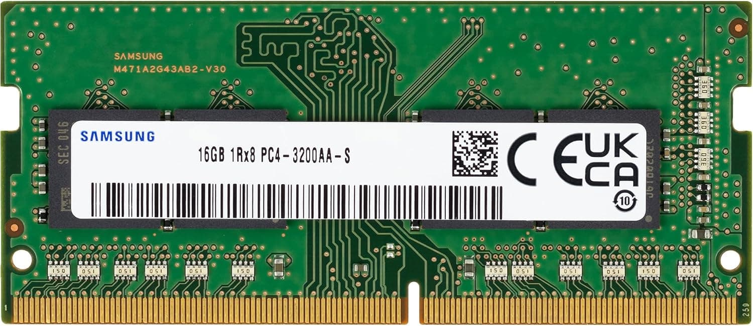 Samsung 16GB DDR4 3200MHz PC4-25600 (PC4-3200AA) CL22 SODIMM 1Rx8 Tek Sıra 1.2V 260-Pin Dizüstü Bilgisayar, Dizüstü Bilgisayar RAM Belleği