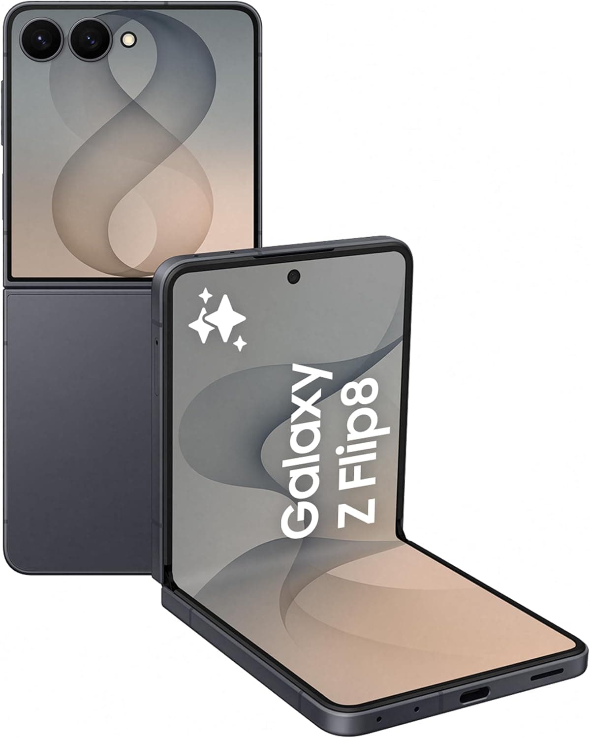Samsung Galaxy Z Flip8 Grafit Gri, 256 GB Depolama, Eller serbest Selfie Kamera, Now Brief, Photo Assist, Kişiselleştirilmiş FlexWindow, 4.300 mAh Pil, 12 GB RAM (Samsung Türkiye Versiyonu)