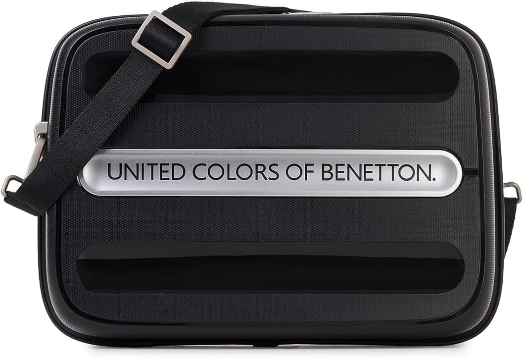 United Colors of Benetton Unisex Yetişkin Kozmetik Çantası, Siyah, Seyahat Çantası 9 İnç