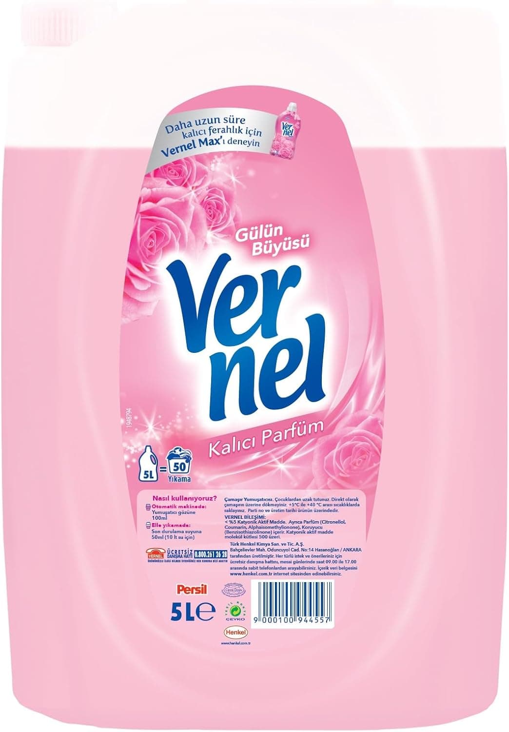 Vernel Gülün Büyüsü Çamaşır Yumuşatıcısı, 5L