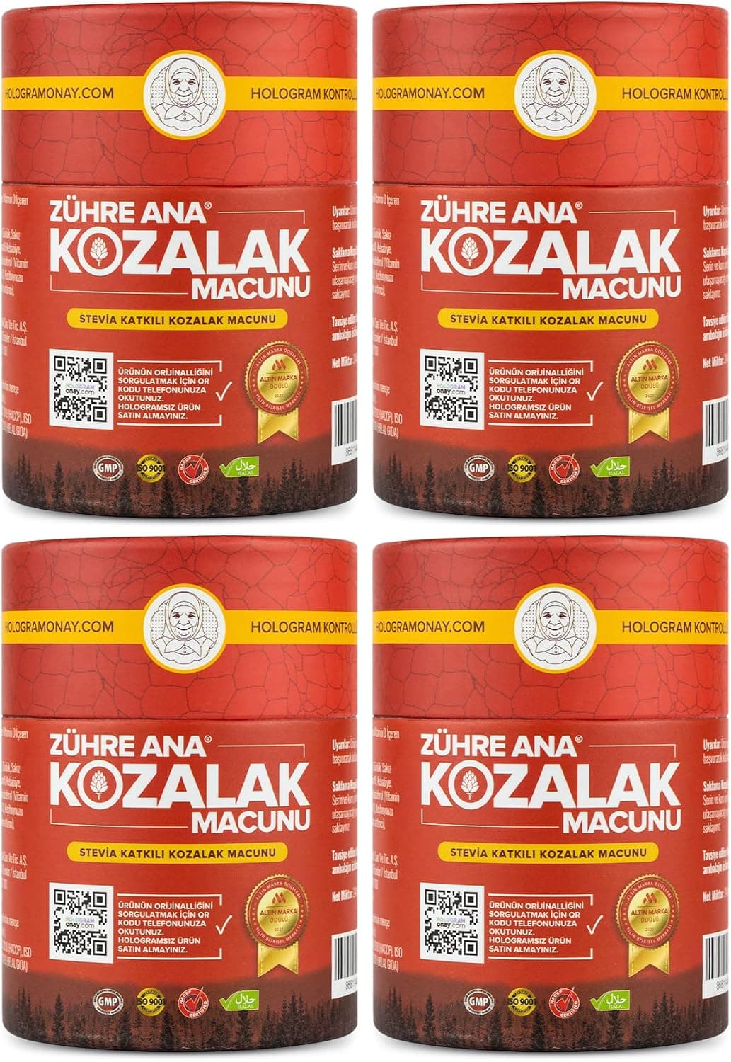 Zühre Ana 4 Adet Diyabetik Kozalak Macunu - Çam Kozalağı Macunu Orijinal Hologramli Ürün